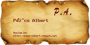 Pécs Albert névjegykártya