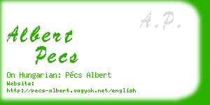 albert pecs business card