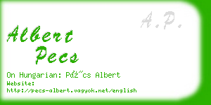 albert pecs business card